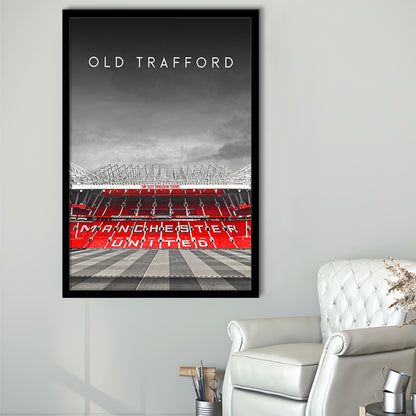 Old Trafford Football Stadium Wall Art Print, Man Utd Stadium, Soccer Fans, Framed Art Prints Wall Decor