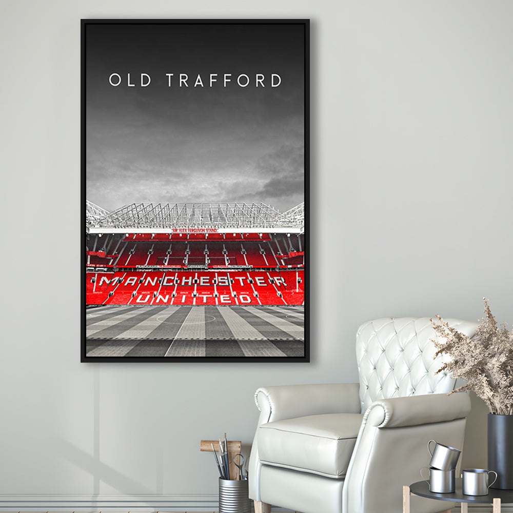 Old Trafford Football Stadium Wall Art Print, Man Utd Stadium, Soccer Fans, Framed Canvas Prints Wall Art
