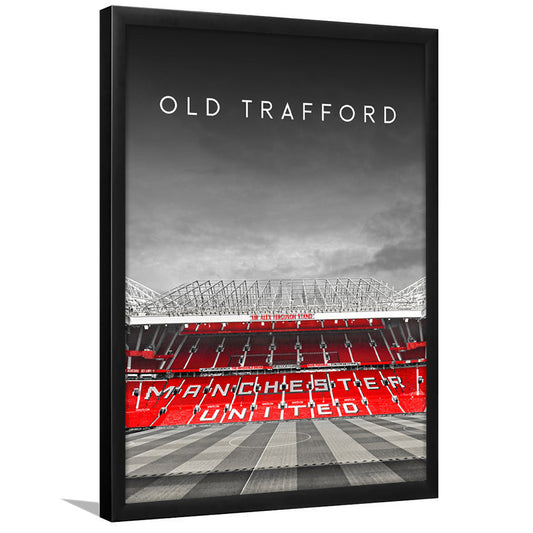 Old Trafford Football Stadium Wall Art Print, Man Utd Stadium, Soccer Fans, Framed Art Prints Wall Decor