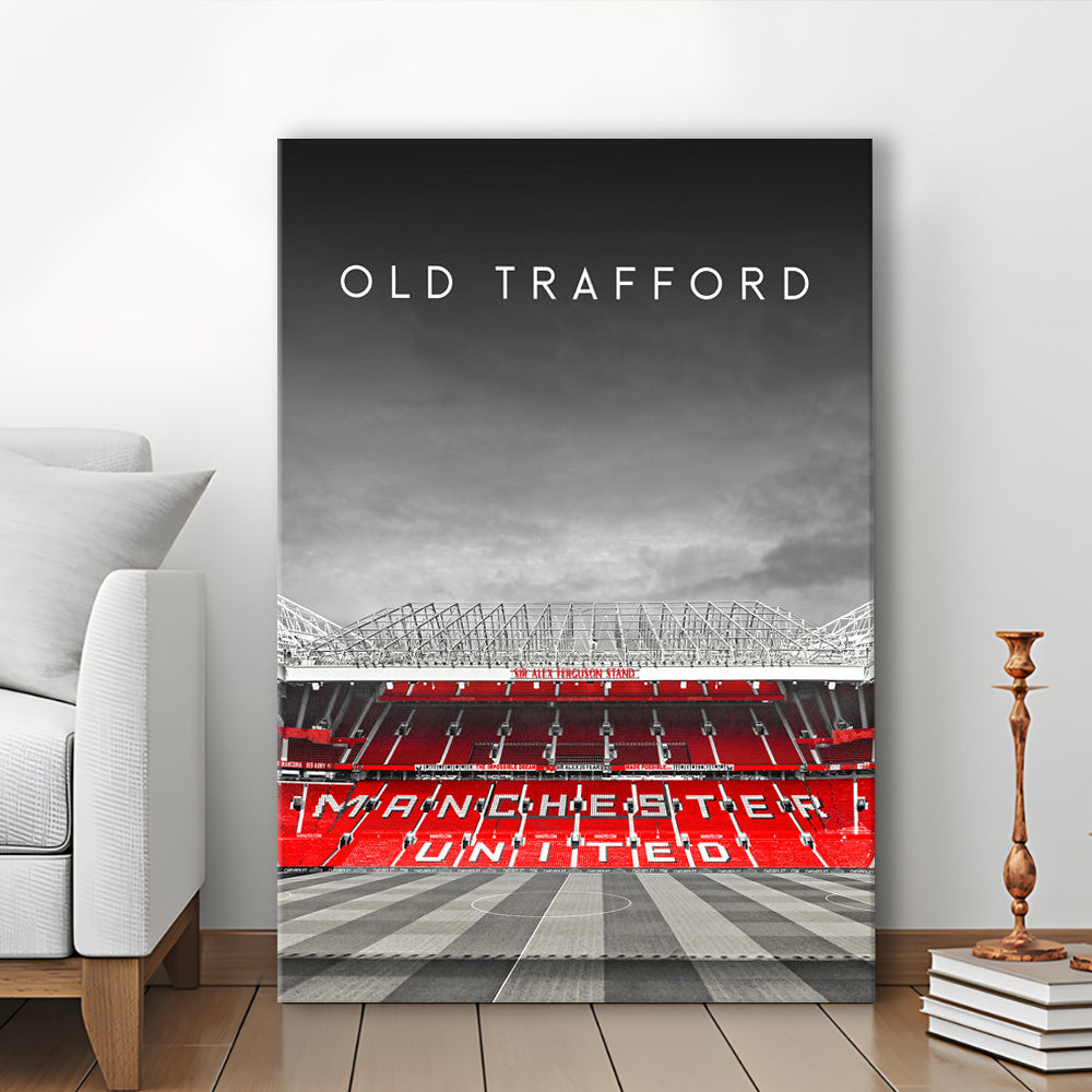 Old Trafford Football Stadium Wall Art Print, Man Utd Stadium, Soccer Fans, Canvas Prints Wall Art, Man Cave Decor