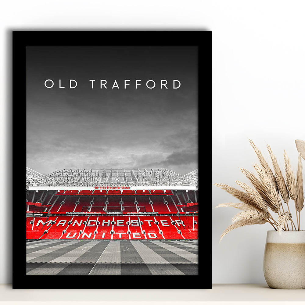 Old Trafford Football Stadium Wall Art Print, Man Utd Stadium, Soccer Fans, Framed Art Prints Wall Decor