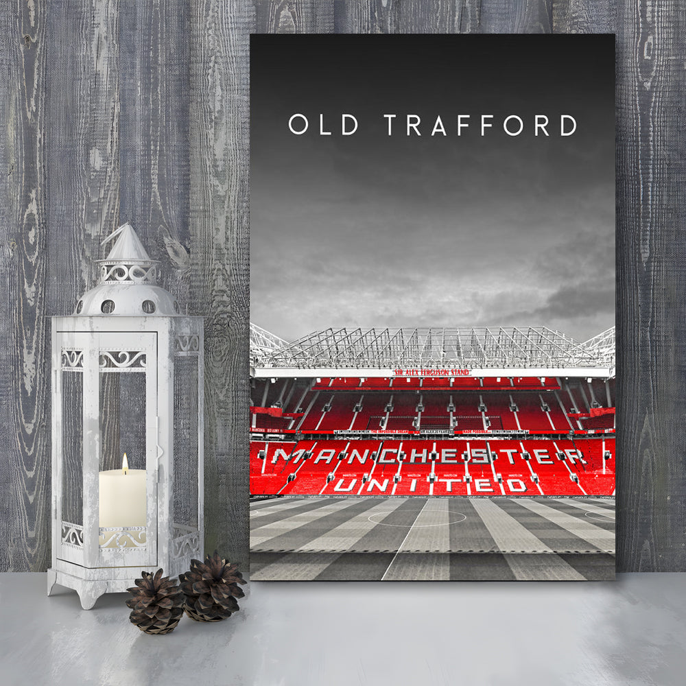 Old Trafford Football Stadium Wall Art Print, Man Utd Stadium, Soccer Fans, Canvas Prints Wall Art, Man Cave Decor
