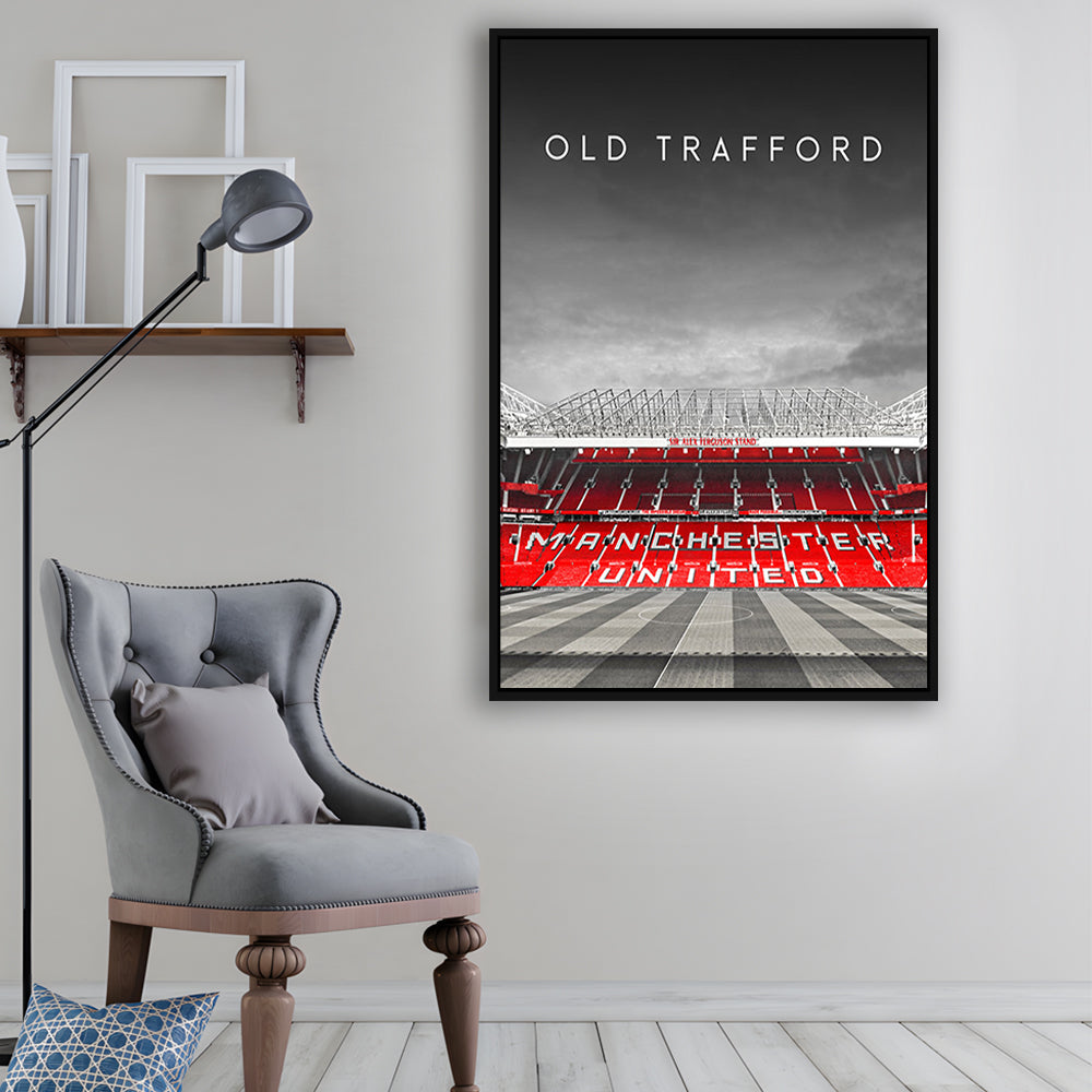 Old Trafford Football Stadium Wall Art Print, Man Utd Stadium, Soccer Fans, Framed Canvas Prints Wall Art
