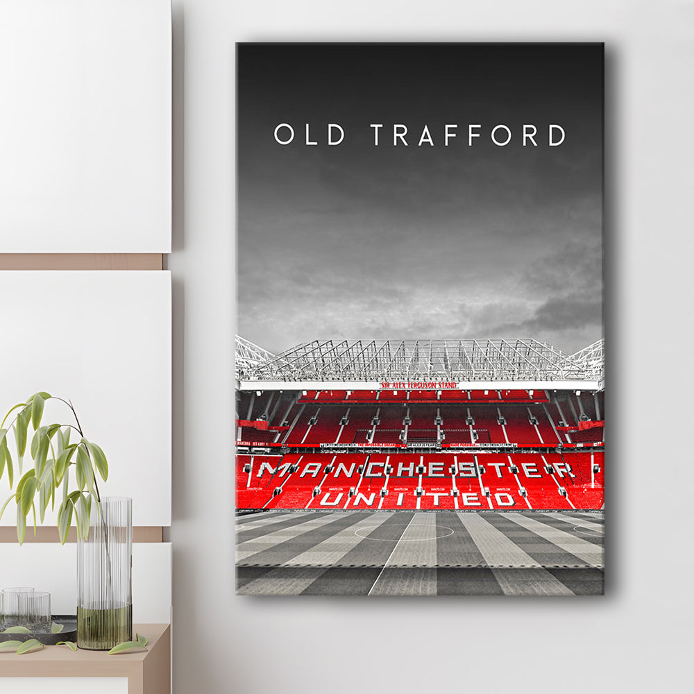 Old Trafford Football Stadium Wall Art Print, Man Utd Stadium, Soccer Fans, Canvas Prints Wall Art, Man Cave Decor