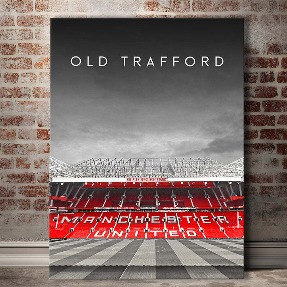 Old Trafford Football Stadium Wall Art Print, Man Utd Stadium, Soccer Fans, Canvas Prints Wall Art, Man Cave Decor
