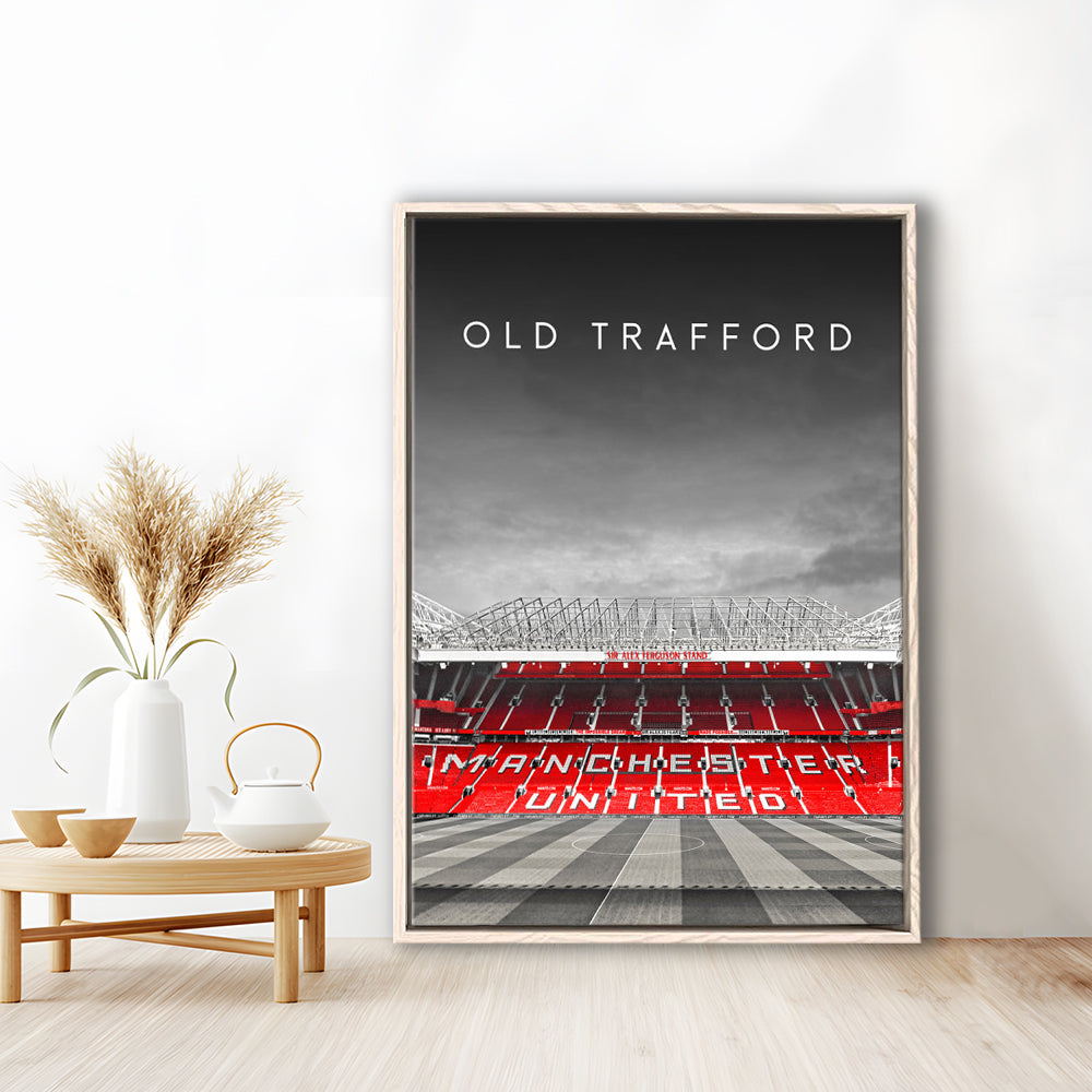 Old Trafford Football Stadium Wall Art Print, Man Utd Stadium, Soccer Fans, Framed Canvas Prints Wall Art