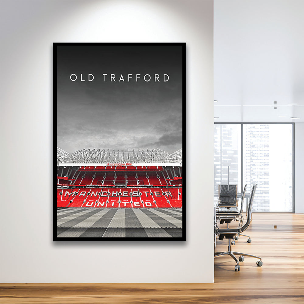Old Trafford Football Stadium Wall Art Print, Man Utd Stadium, Soccer Fans, Framed Art Prints Wall Decor