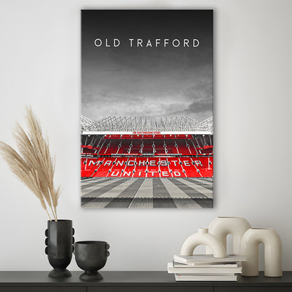 Old Trafford Football Stadium Wall Art Print, Man Utd Stadium, Soccer Fans, Canvas Prints Wall Art, Man Cave Decor
