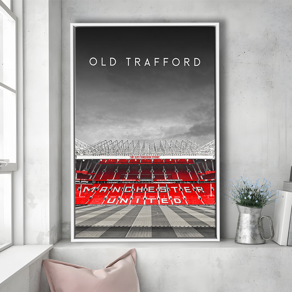 Old Trafford Football Stadium Wall Art Print, Man Utd Stadium, Soccer Fans, Framed Canvas Prints Wall Art