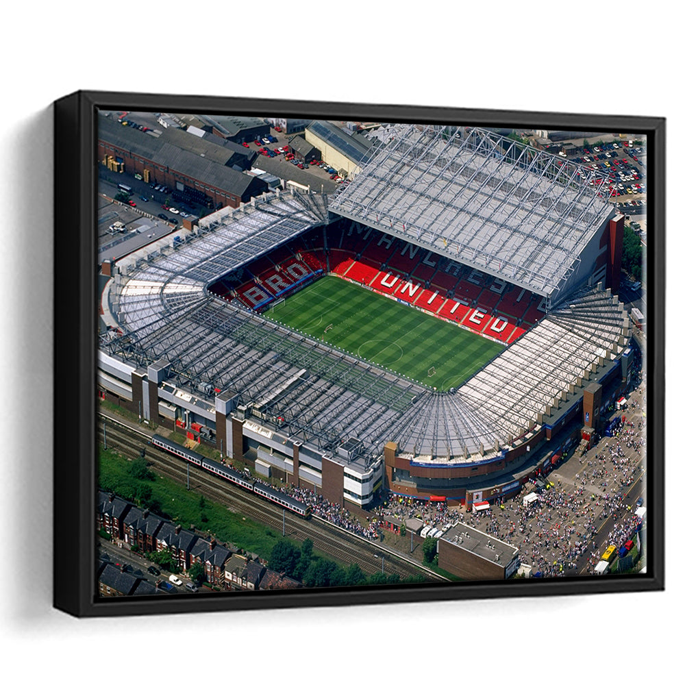 Old Trafford in Stretford, Stadium Canvas, Sport Art, Framed Canvas Print Wall Art, Floating Frame