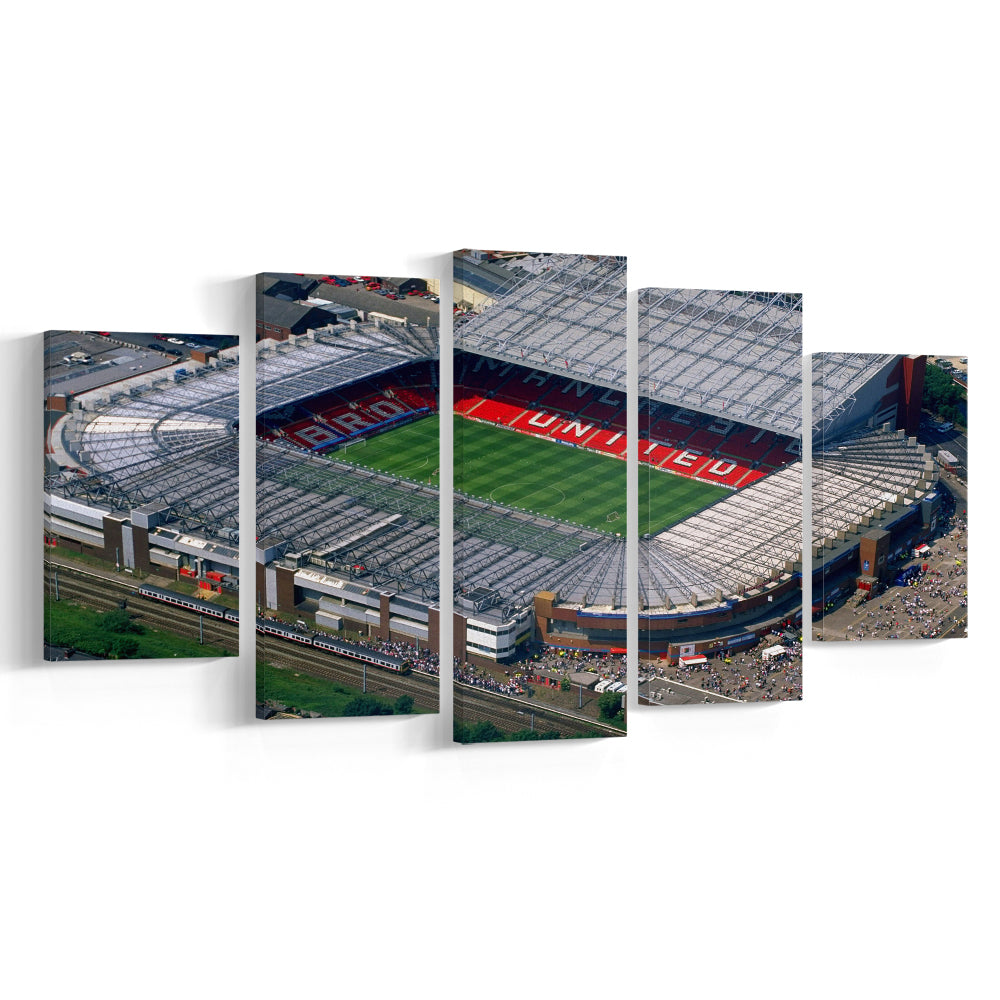 Old Trafford in Stretford, Stadium Canvas, Sport Art, Gift for him, 5 Panel, Large Canvas, Canvas Print Wall Art