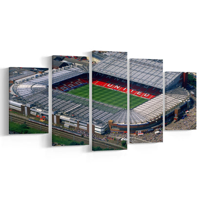 Old Trafford in Stretford, Stadium Canvas, Sport Art, Gift for him, 5 Panel, Large Canvas, Canvas Print Wall Art