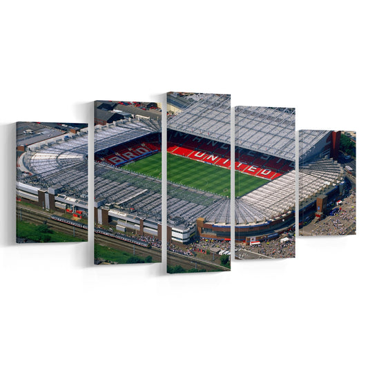 Old Trafford in Stretford, Stadium Canvas, Sport Art, Gift for him, 5 Panel, Large Canvas, Canvas Print Wall Art