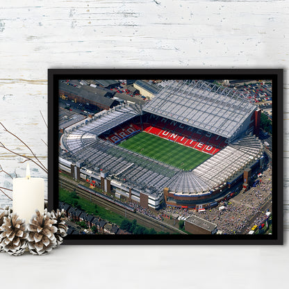 Old Trafford in Stretford, Stadium Canvas, Sport Art, Framed Canvas Print Wall Art, Floating Frame