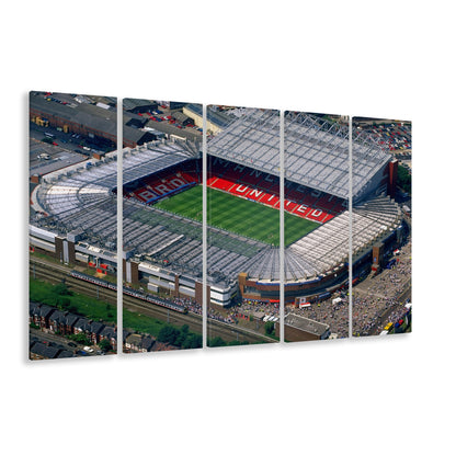Old Trafford in Stretford, Stadium Canvas, Sport Art, 5 Panel B, Extra Large Canvas, Canvas Print Wall Art