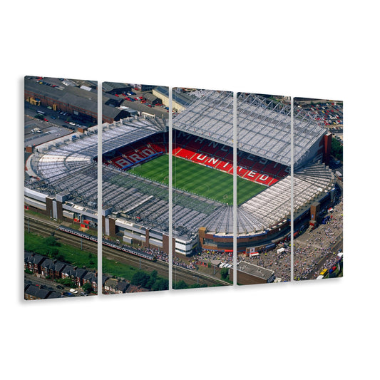 Old Trafford in Stretford, Stadium Canvas, Sport Art, 5 Panel B, Extra Large Canvas, Canvas Print Wall Art