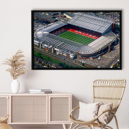Old Trafford in Stretford, Stadium Canvas, Sport Art, Framed Canvas Print Wall Art, Floating Frame