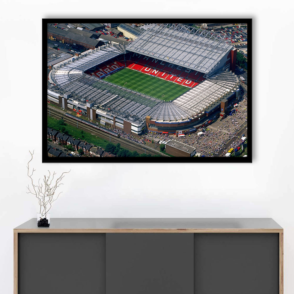 Old Trafford in Stretford, Stadium Canvas, Sport Art, Gift for him, Framed Art Print Wall Decor, Picture Framed