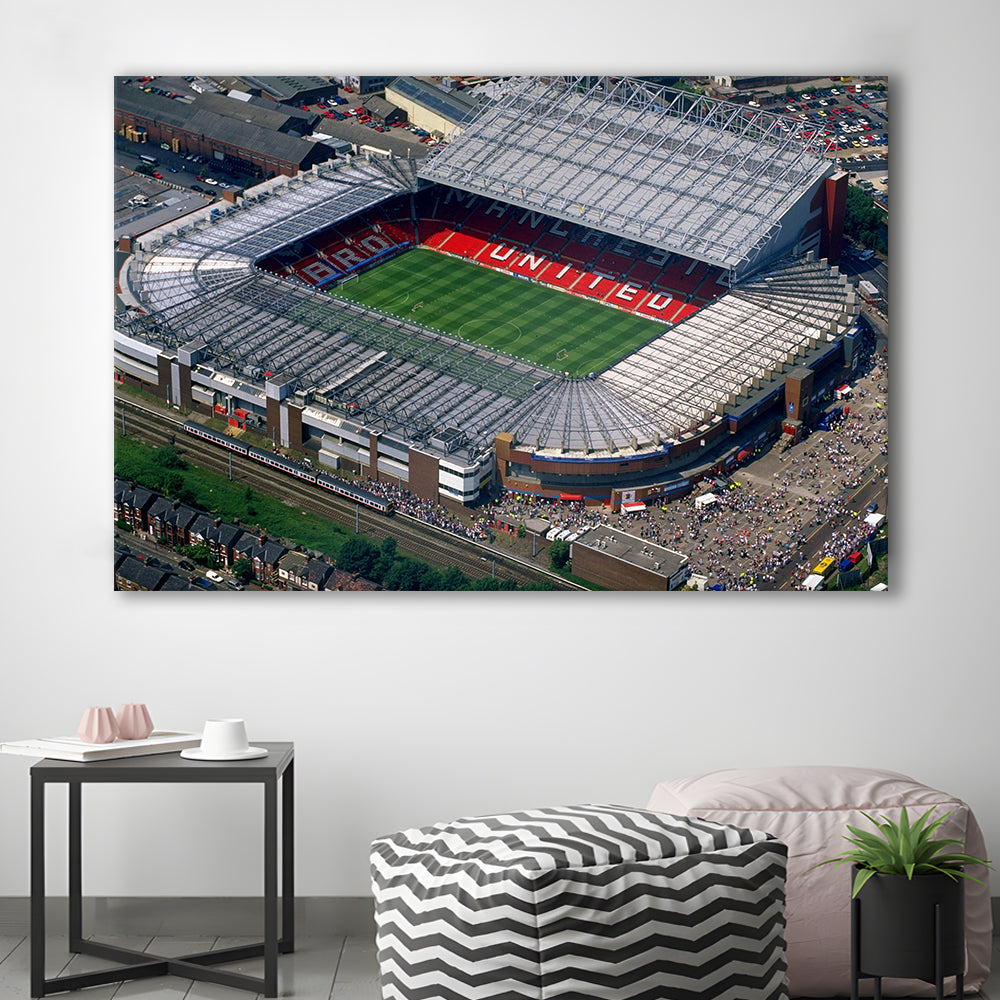 Old Trafford in Stretford, Stadium Canvas, Sport Art, Gift for him, Man Cave Decor, Art Print, Canvas Print Wall Art