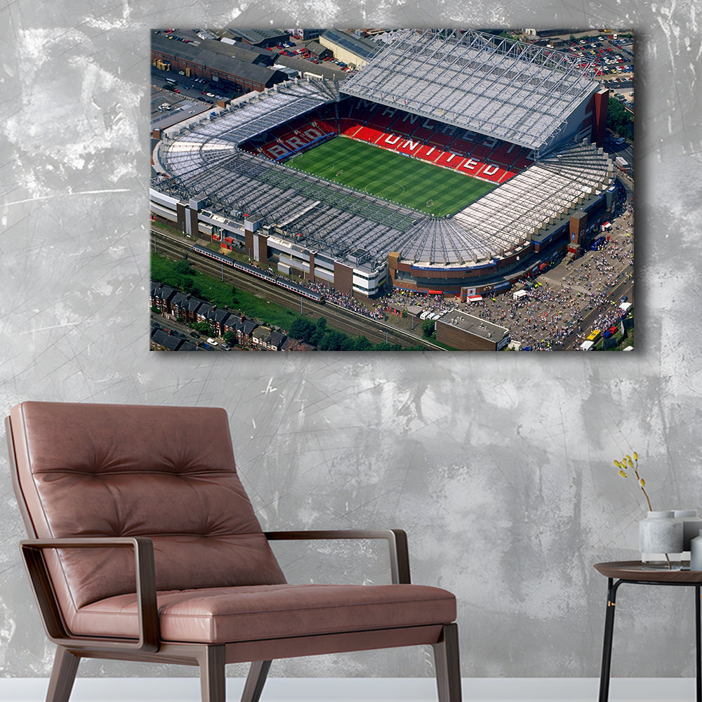 Old Trafford in Stretford, Stadium Canvas, Sport Art, Gift for him, Man Cave Decor, Art Print, Canvas Print Wall Art