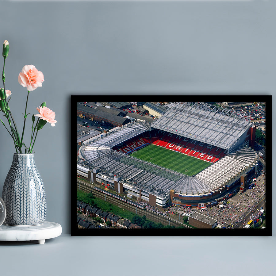 Old Trafford in Stretford, Stadium Canvas, Sport Art, Gift for him, Framed Art Print Wall Decor, Picture Framed