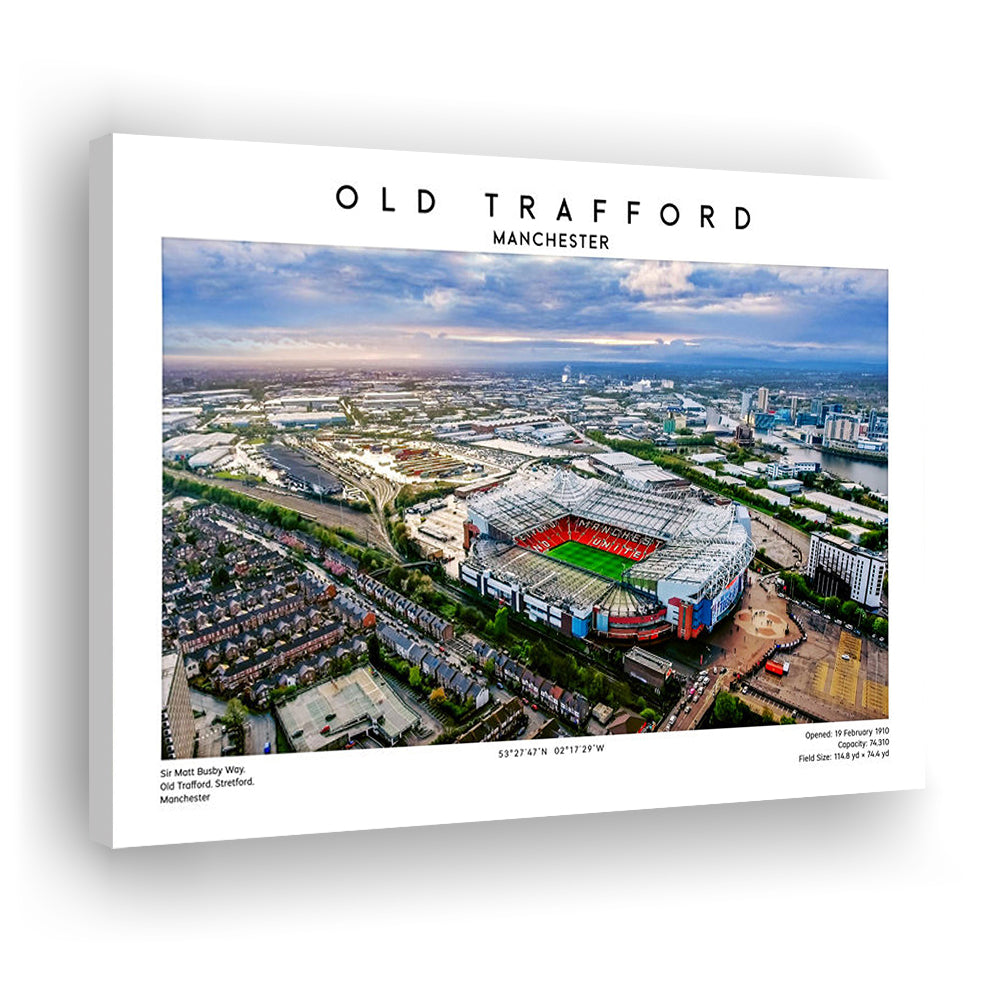 Old Trafford Print, Football Stadium Print, Man Utd Wall Art For Fans, Canvas Print Wall Art, Man Cave Gift