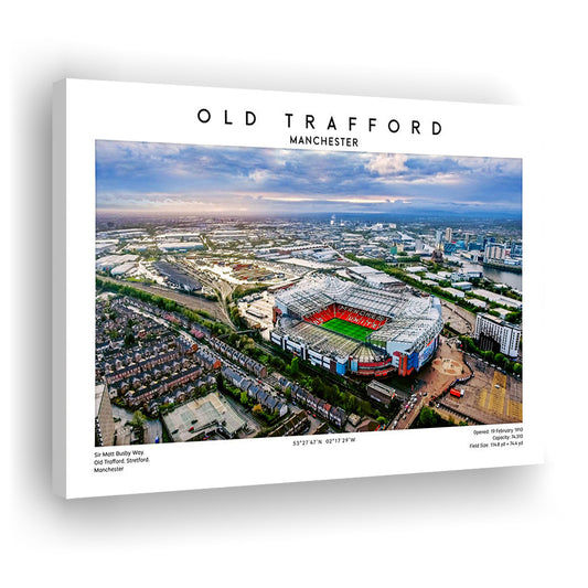 Old Trafford Print, Football Stadium Print, Man Utd Wall Art For Fans, Canvas Print Wall Art, Man Cave Gift