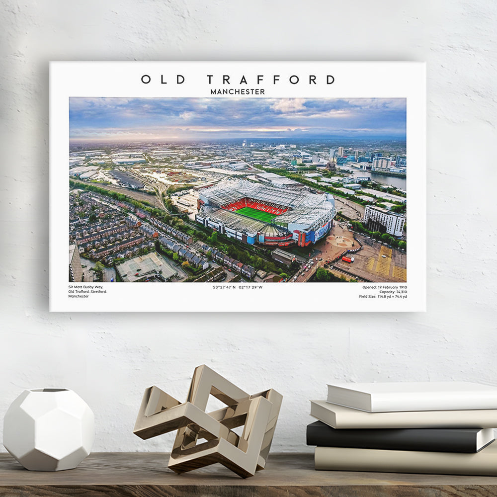 Old Trafford Print, Football Stadium Print, Man Utd Wall Art For Fans, Canvas Print Wall Art, Man Cave Gift