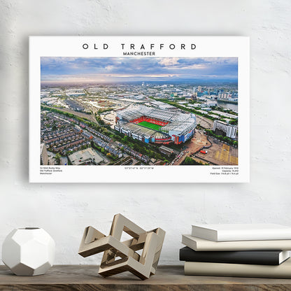 Old Trafford Print, Football Stadium Print, Man Utd Wall Art For Fans, Canvas Print Wall Art, Man Cave Gift