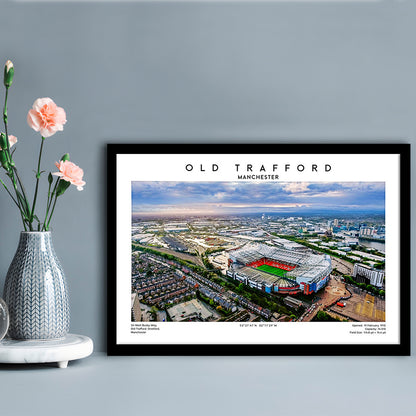 Old Trafford Print, Football Stadium Print, Man Utd Wall Art For Fans, Framed Art Print Wall Decor
