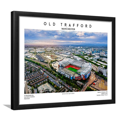 Old Trafford Print, Football Stadium Print, Man Utd Wall Art For Fans, Framed Art Print Wall Decor