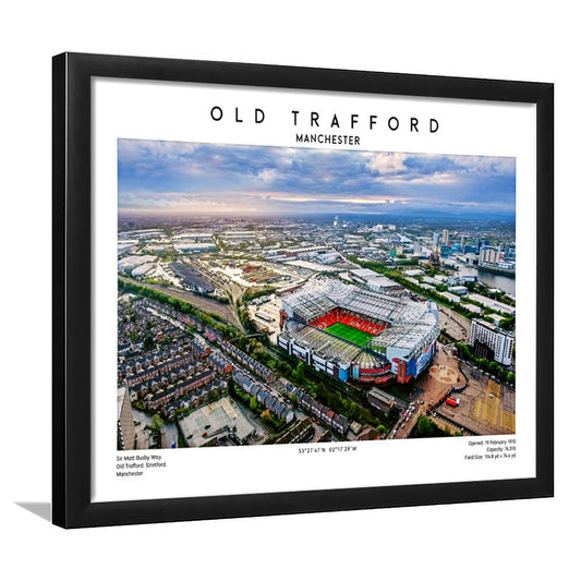 Old Trafford Print, Football Stadium Print, Man Utd Wall Art For Fans, Framed Art Print Wall Decor