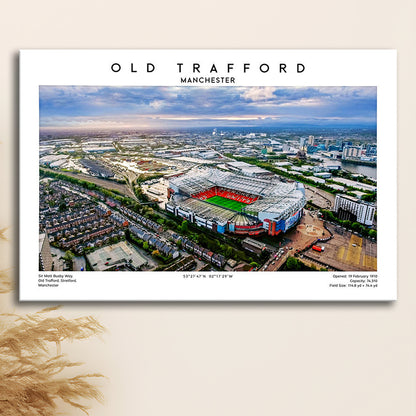 Old Trafford Print, Football Stadium Print, Man Utd Wall Art For Fans, Canvas Print Wall Art, Man Cave Gift