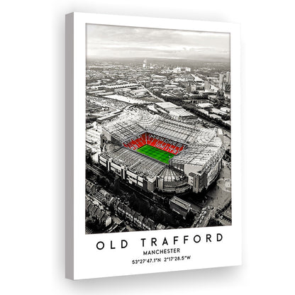 Old Trafford Stadium Print, Man Utd Football Stadium, Soccer Wall Art, Canvas Prints Wall Art, Man Cave Decor
