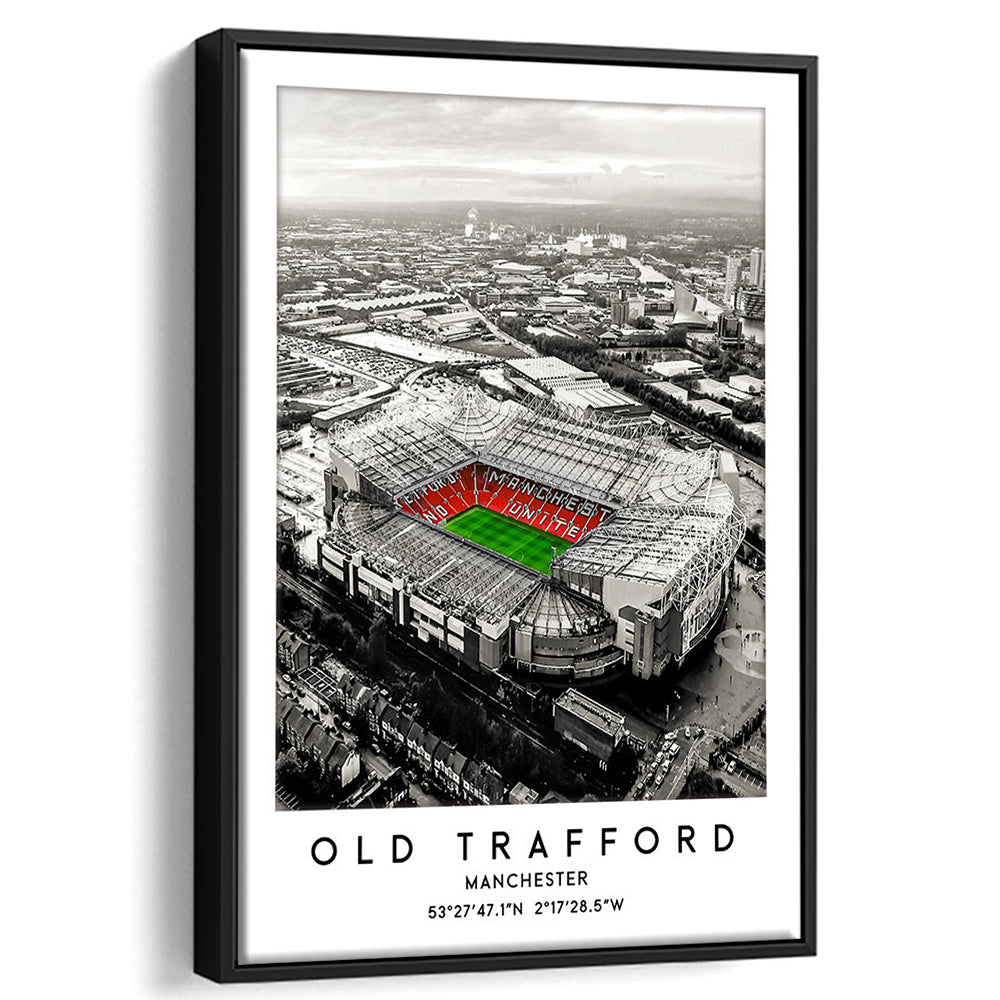 Old Trafford Stadium Print, Man Utd Football Stadium, Soccer Wall Art, Framed Canvas Prints Wall Art