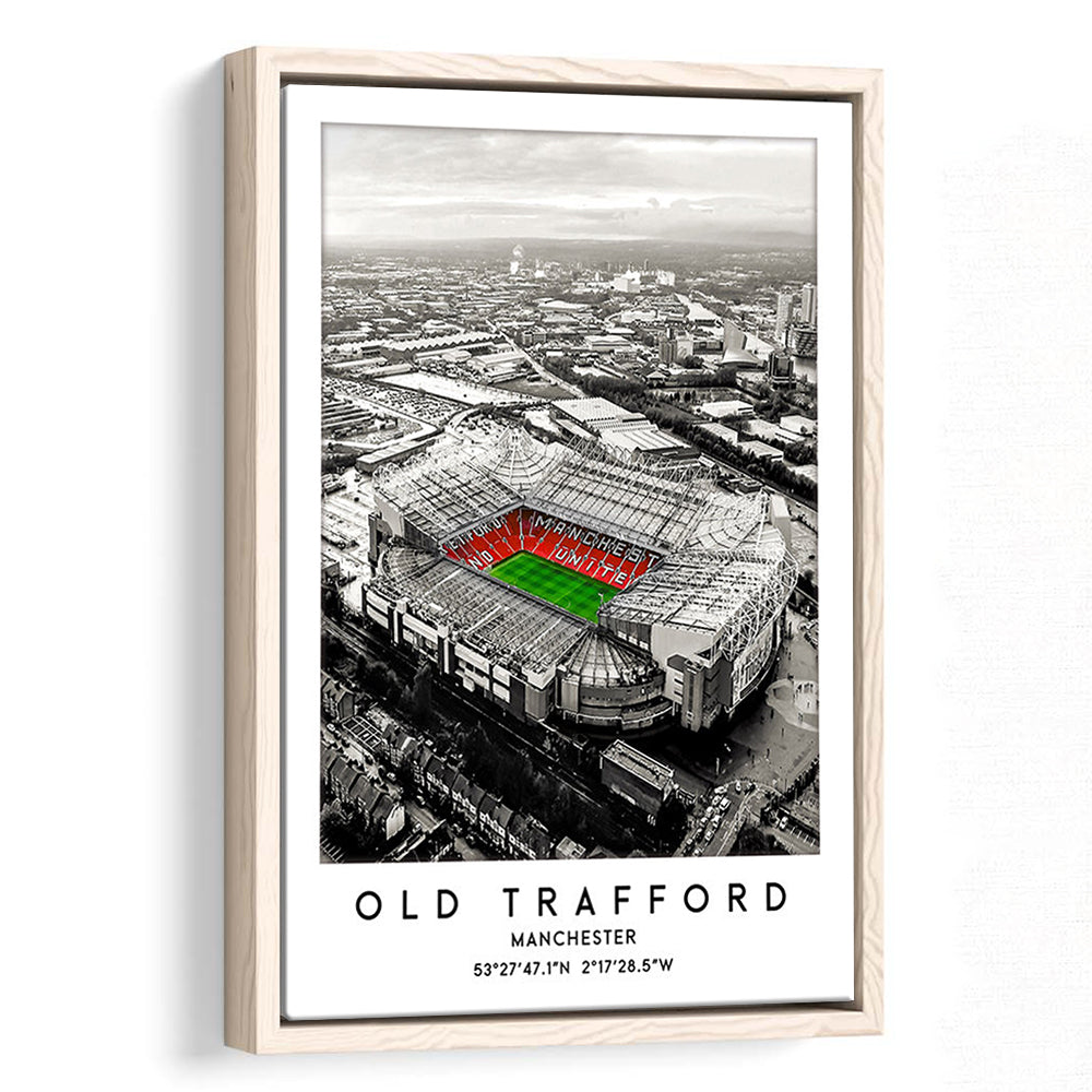 Old Trafford Stadium Print, Man Utd Football Stadium, Soccer Wall Art, Framed Canvas Prints Wall Art