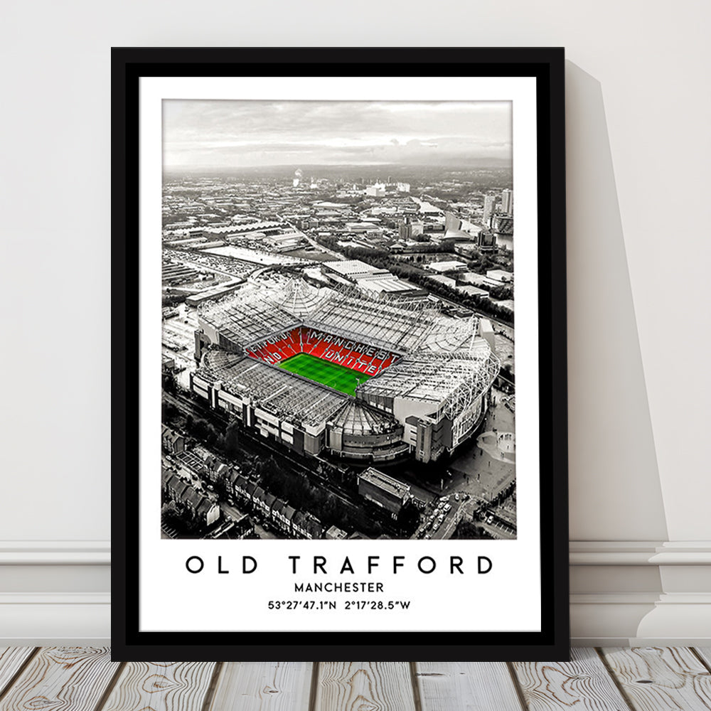 Old Trafford Stadium Print, Man Utd Football Stadium, Soccer Wall Art, Framed Canvas Prints Wall Art
