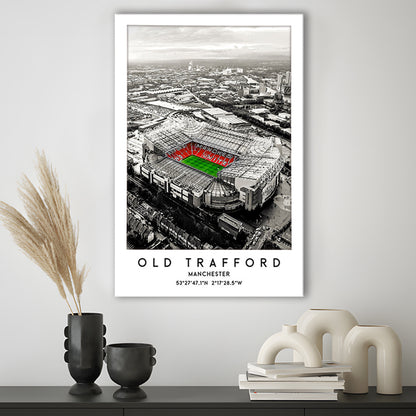 Old Trafford Stadium Print, Man Utd Football Stadium, Soccer Wall Art, Canvas Prints Wall Art, Man Cave Decor