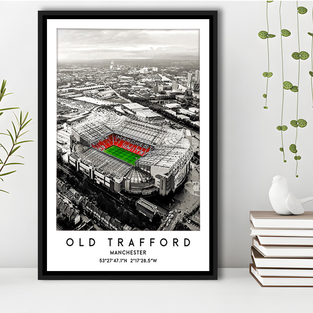 Old Trafford Stadium Print, Man Utd Football Stadium, Soccer Wall Art, Framed Canvas Prints Wall Art