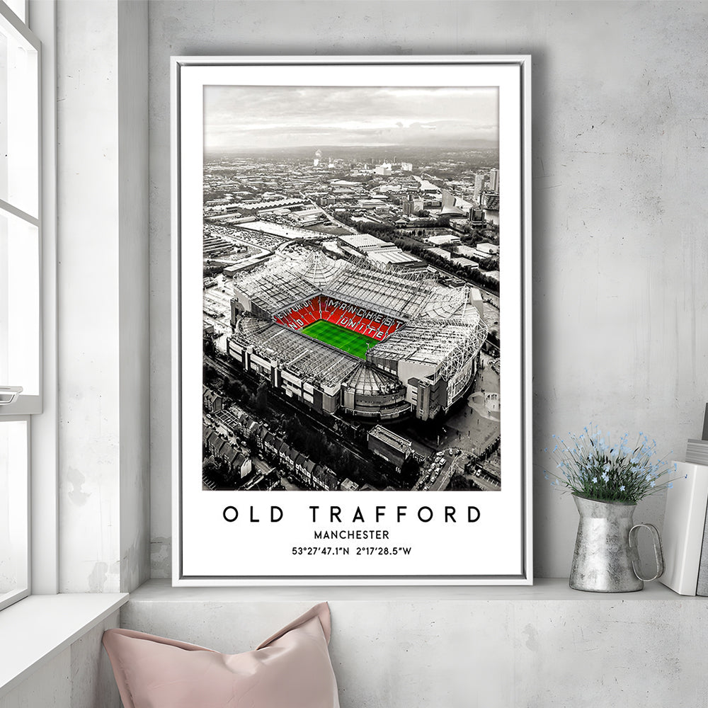 Old Trafford Stadium Print, Man Utd Football Stadium, Soccer Wall Art, Framed Canvas Prints Wall Art