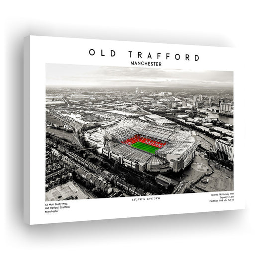 Old Trafford Wall Art, Man Utd Stadium Print, Premier League Football Print For Fans, Canvas Print Wall Art, Man Cave Gift
