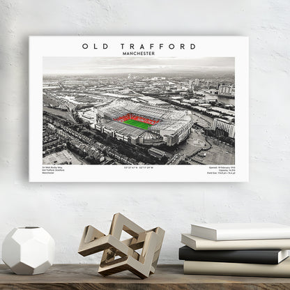 Old Trafford Wall Art, Man Utd Stadium Print, Premier League Football Print For Fans, Canvas Print Wall Art, Man Cave Gift