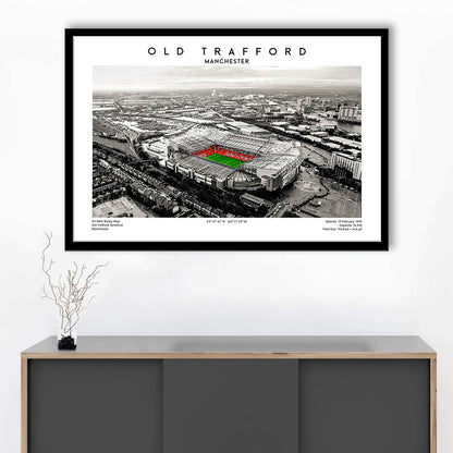 Old Trafford Wall Art, Man Utd Stadium Print, Premier League Football Print For Fans, Framed Art Print Wall Decor