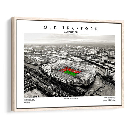 Old Trafford Wall Art, Man Utd Stadium Print, Premier League Football Print For Fans, Framed Canvas Print Wall Art