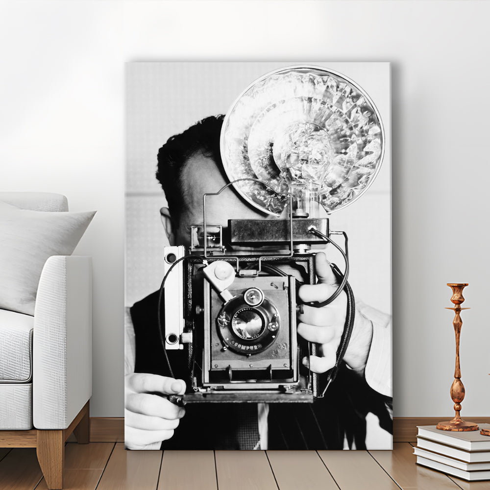 Old Vintage Camera Retro Black and White Art Photography Prints, Canvas Print Wall Art