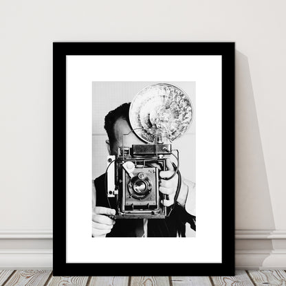 Old Vintage Camera Retro Photography Black and White Art Photography Prints, Framed Art Print White Border Wall Decor