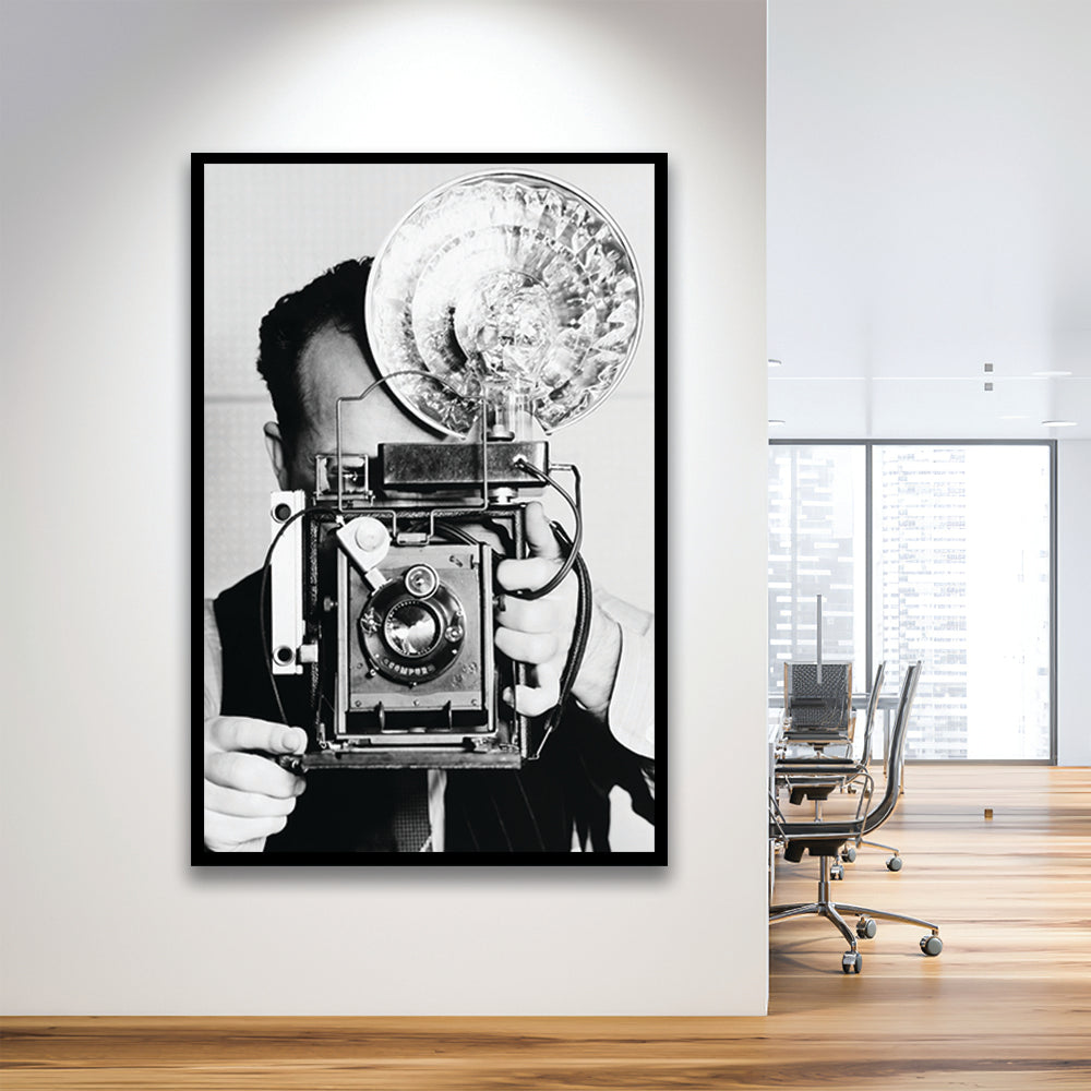 Old Vintage Camera Retro Photography Black and White Art Photography Prints, Framed Art Print Wall Decor