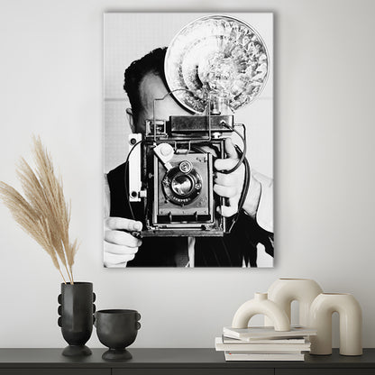 Old Vintage Camera Retro Black and White Art Photography Prints, Canvas Print Wall Art