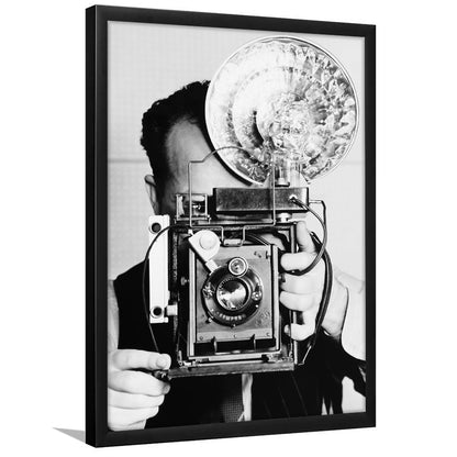 Old Vintage Camera Retro Photography Black and White Art Photography Prints, Framed Art Print Wall Decor