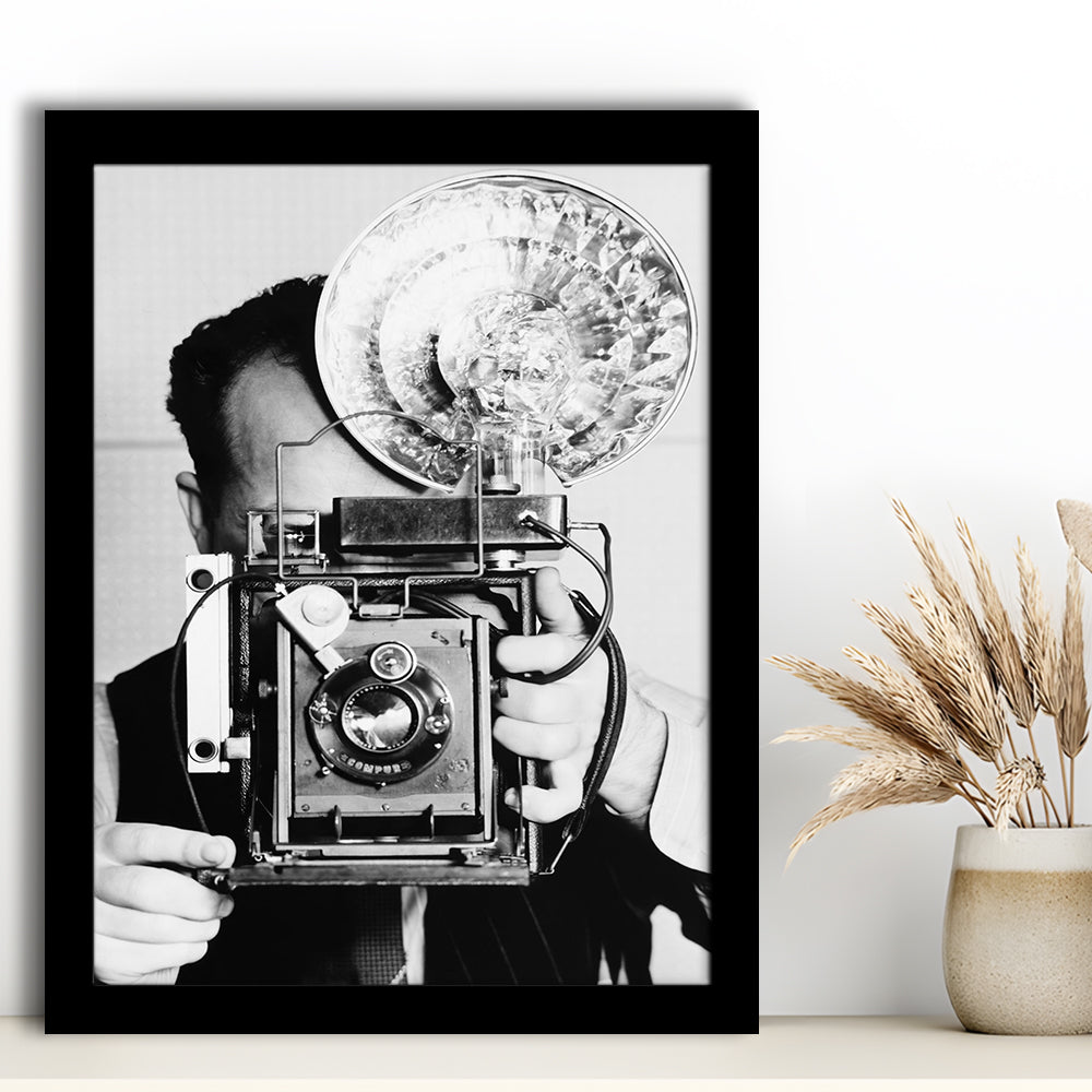 Old Vintage Camera Retro Photography Black and White Art Photography Prints, Framed Art Print Wall Decor